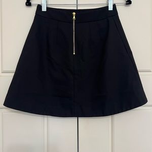 Express Black Mini Skirt with Gold Zipper